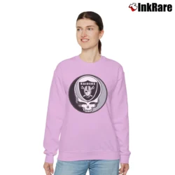 Women’s Oakland Raiders Grateful Dead Steal Your Face Football Relaxed Sweatshirt in light pink | Soft, Laid-Back Vibe