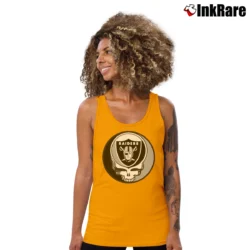 Women’s Oakland Raiders Grateful Dead Steal Your Face Football Tank Top in orange | Lightweight, Movement-Friendly