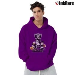 Men’s Oakland Raiders Mickey Donald Goofy Football Pullover Hoodie in purple | Cozy, Durable, Modern Fit