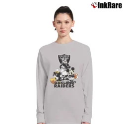 Women’s Oakland Raiders Mickey Donald Goofy Football Long-Sleeve Top in sport grey | Sleek, Versatile, All-Season