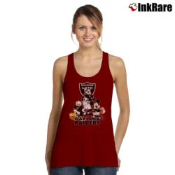 Women’s Oakland Raiders Mickey Donald Goofy Football Tank Top in maroon | Lightweight, Movement-Friendly