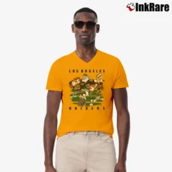 Men’s Oakland Raiders NFL Looney Tunes Fan Gift V-Neck Tee in orange | Sharp, Breathable, Everyday Staple