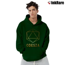 Men’s Odesza Electronic Music Pullover Hoodie in forest green | Cozy, Durable, Modern Fit