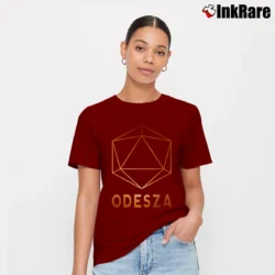 Women’s Odesza Electronic Music Signature T-Shirt in maroon | Soft, Flattering Fit