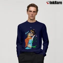 Men’s Off - white Kiss Graphic Long-Sleeve Shirt in navy | Sleek, Lightweight, Year-Round Wear