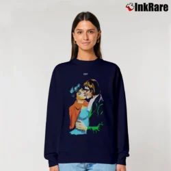 Women’s Off - white Kiss Graphic Relaxed Sweatshirt in navy | Soft, Laid-Back Vibe