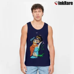 Men’s Off - white Kiss Graphic Tank Top in navy | Breathable, Active-Friendly Design