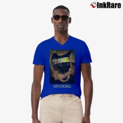 Men’s OFWGKTA Odd Future Cat Promo V-Neck Tee in royal blue | Sharp, Breathable, Everyday Staple