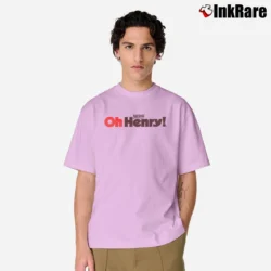 Men’s Oh Henry Chocolate Peanut Fudge Caramel Candy Classic T-Shirt in light pink | Soft, Breathable Everyday Wear