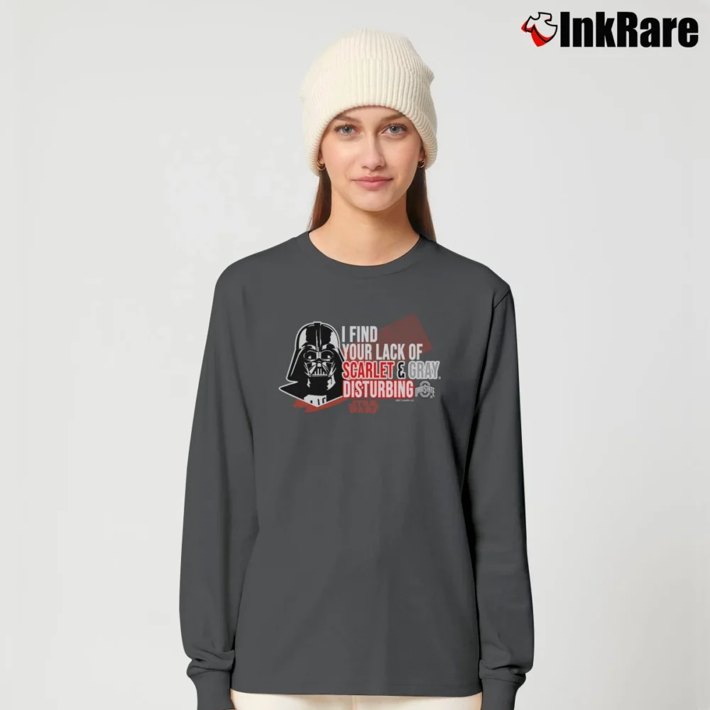 Women’s Ohio State Buckeyes Darth Vader Star Wars Long-Sleeve Top in charcoal | Sleek, Versatile, All-Season