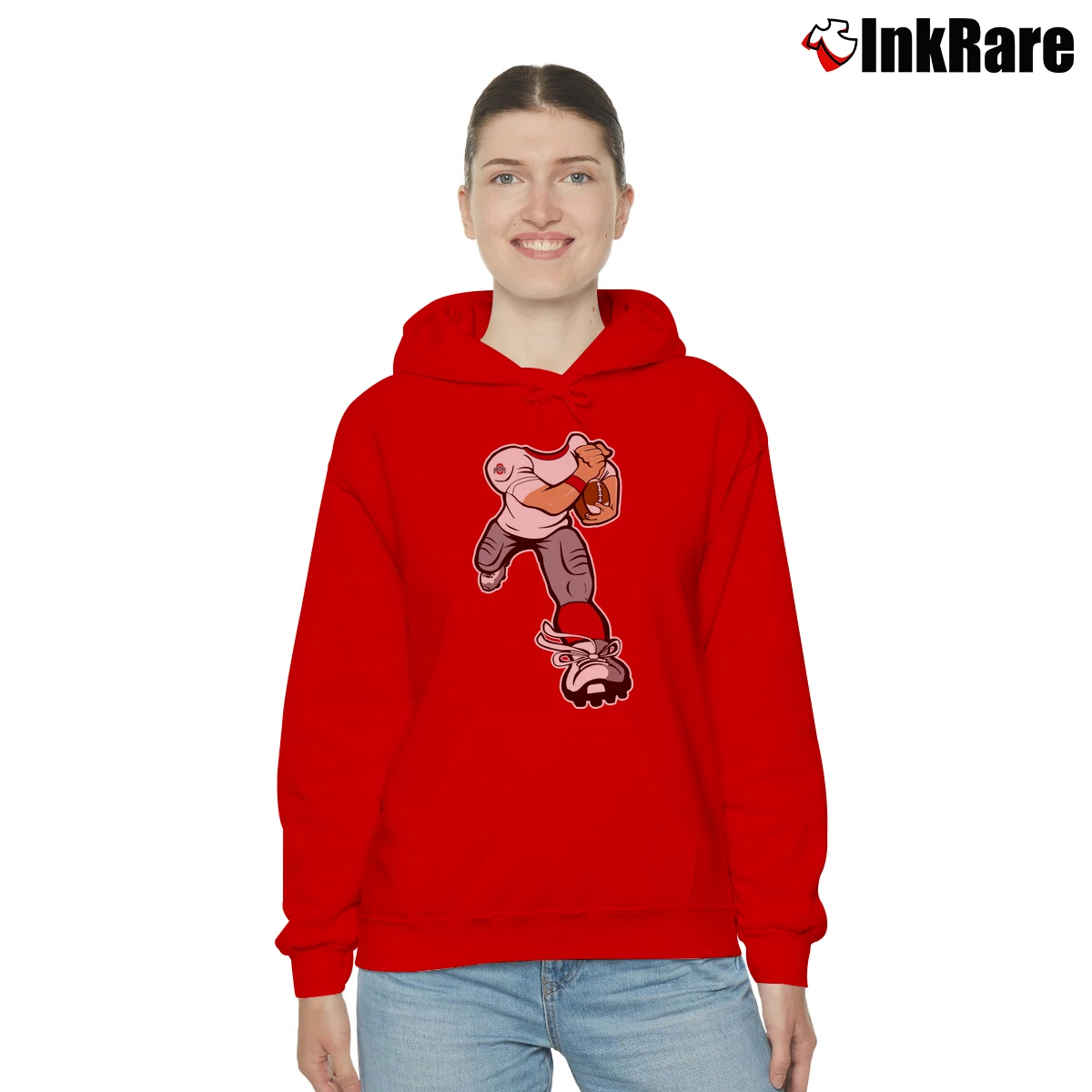 Ohio State Buckeyes Football Dreams Women’s Cozy Hoodie in red – Urban Chic Women’s Ohio State Buckeyes Football Dreams Cozy Hoodie in red | Warm, Structured, Stylish
