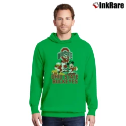Men’s Ohio State Buckeyes Mickey Donald Goofy Football Pullover Hoodie in irish green | Cozy, Durable, Modern Fit