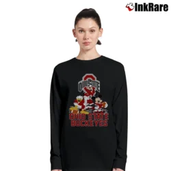 Women’s Ohio State Buckeyes Mickey Donald Goofy Football Long-Sleeve Top in black | Sleek, Versatile, All-Season