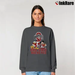 Women’s Ohio State Buckeyes Mickey Donald Goofy Football Relaxed Sweatshirt in charcoal | Soft, Laid-Back Vibe