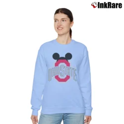Women’s Ohio State Buckeyes Mickey Mouse Football Classic Relaxed Sweatshirt in light blue | Soft, Laid-Back Vibe