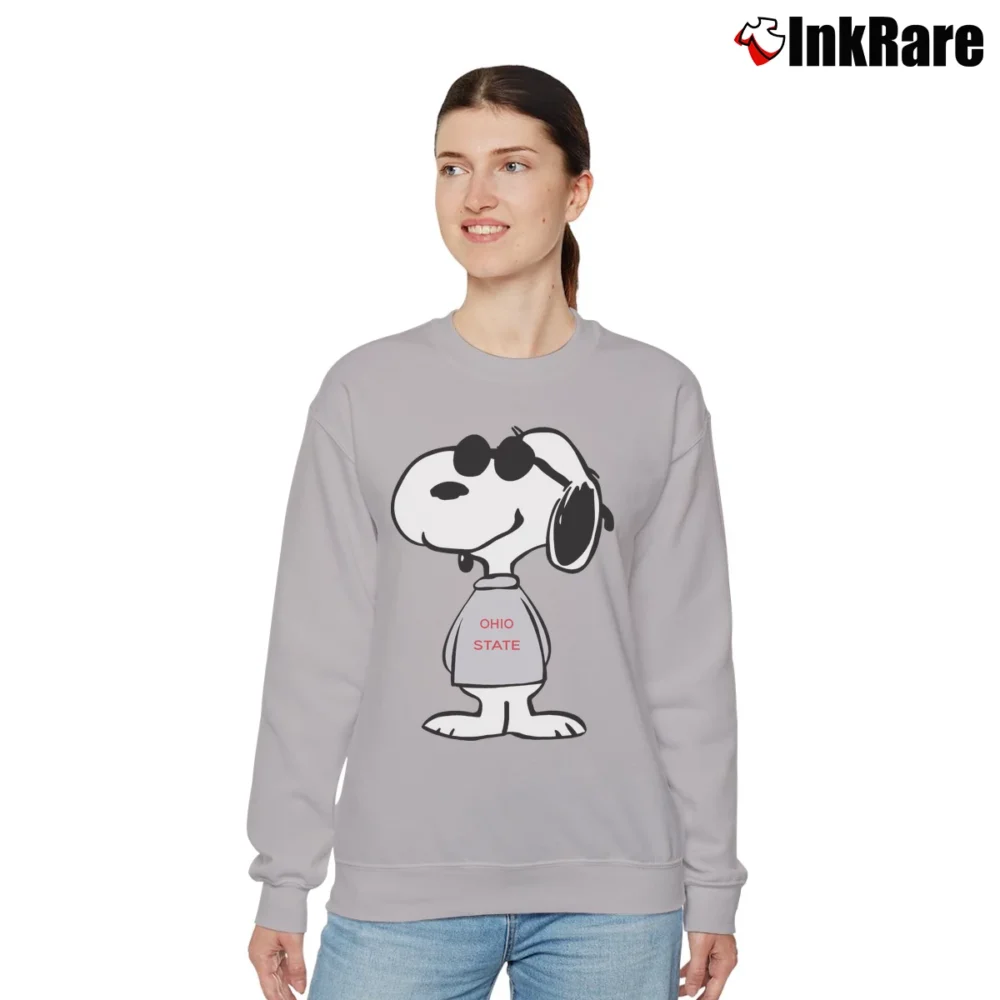 Women’s Ohio State Buckeyes OSU Snoopy Relaxed Sweatshirt in sport grey | Soft, Laid-Back Vibe