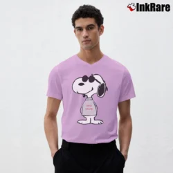 Men’s Ohio State Buckeyes OSU Snoopy V-Neck Tee in light pink | Sharp, Breathable, Everyday Staple