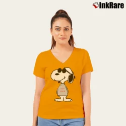 Women’s Ohio State Buckeyes OSU Snoopy V-Neck Tee in orange | Chic Neckline, Soft Texture