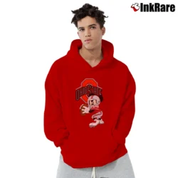 Men’s Ohio State Football Mickey Mouse Pullover Hoodie in red | Cozy, Durable, Modern Fit