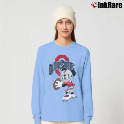 Women’s Ohio State Football Mickey Mouse Long-Sleeve Top in light blue | Sleek, Versatile, All-Season