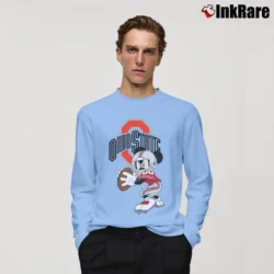 Men’s Ohio State Football Mickey Mouse Long-Sleeve Shirt in light blue | Sleek, Lightweight, Year-Round Wear