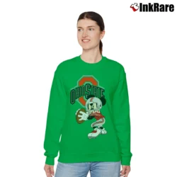 Women’s Ohio State Football Mickey Mouse Relaxed Sweatshirt in irish green | Soft, Laid-Back Vibe