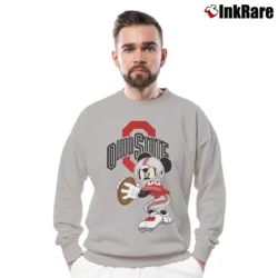 Men’s Ohio State Football Mickey Mouse Crewneck Sweatshirt in sport grey | Cozy Fabric, Clean Style