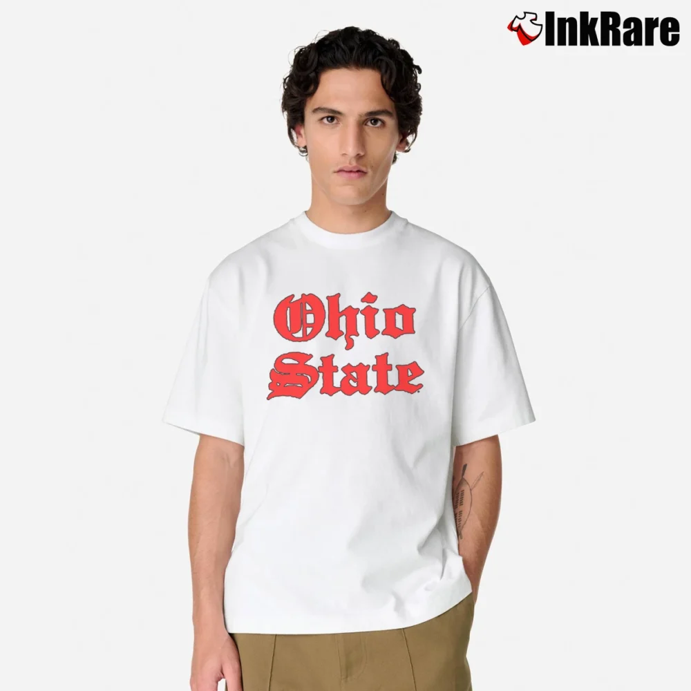 Men’s Ohio State Letter Classic T-Shirt in white | Soft, Breathable Everyday Wear