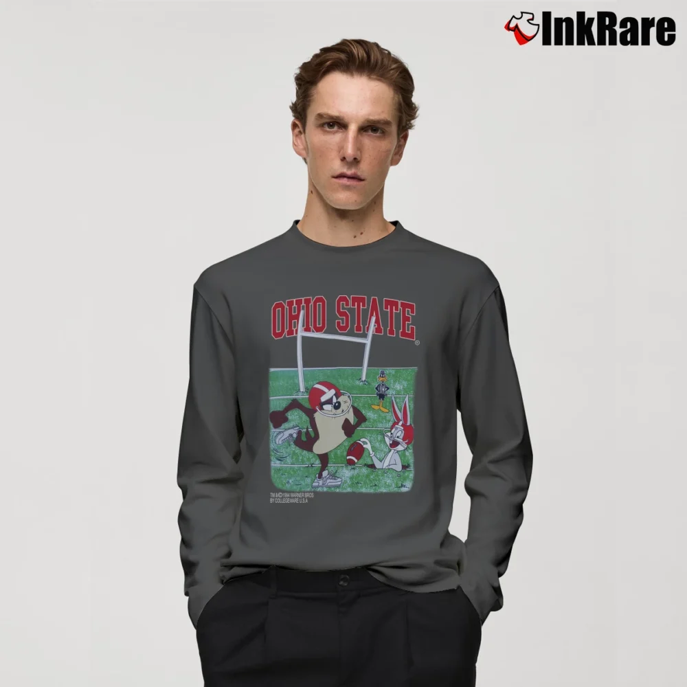 Men’s Ohio State Looney Tunes Long-Sleeve Shirt in charcoal | Sleek, Lightweight, Year-Round Wear