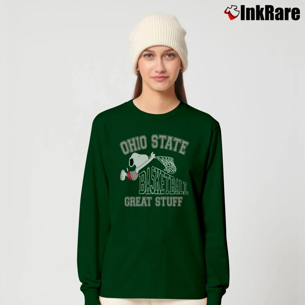 Women’s Ohio State University Snoopy Basketball Long-Sleeve Top in forest green | Sleek, Versatile, All-Season