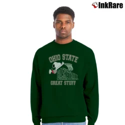 Men’s Ohio State University Snoopy Basketball Crewneck Sweatshirt in forest green | Cozy Fabric, Clean Style