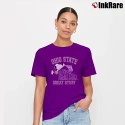 Women’s Ohio State University Snoopy Basketball Signature T-Shirt in purple | Soft, Flattering Fit