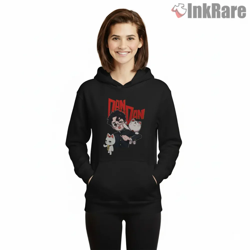 Okarun And Turbo Granny Anime Duo Shirt on black hoodie for women graphic tee