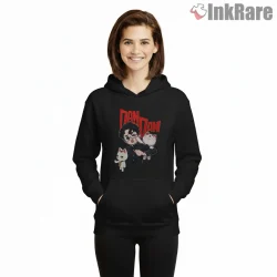 Okarun And Turbo Granny Anime Duo Shirt on black hoodie for women graphic tee