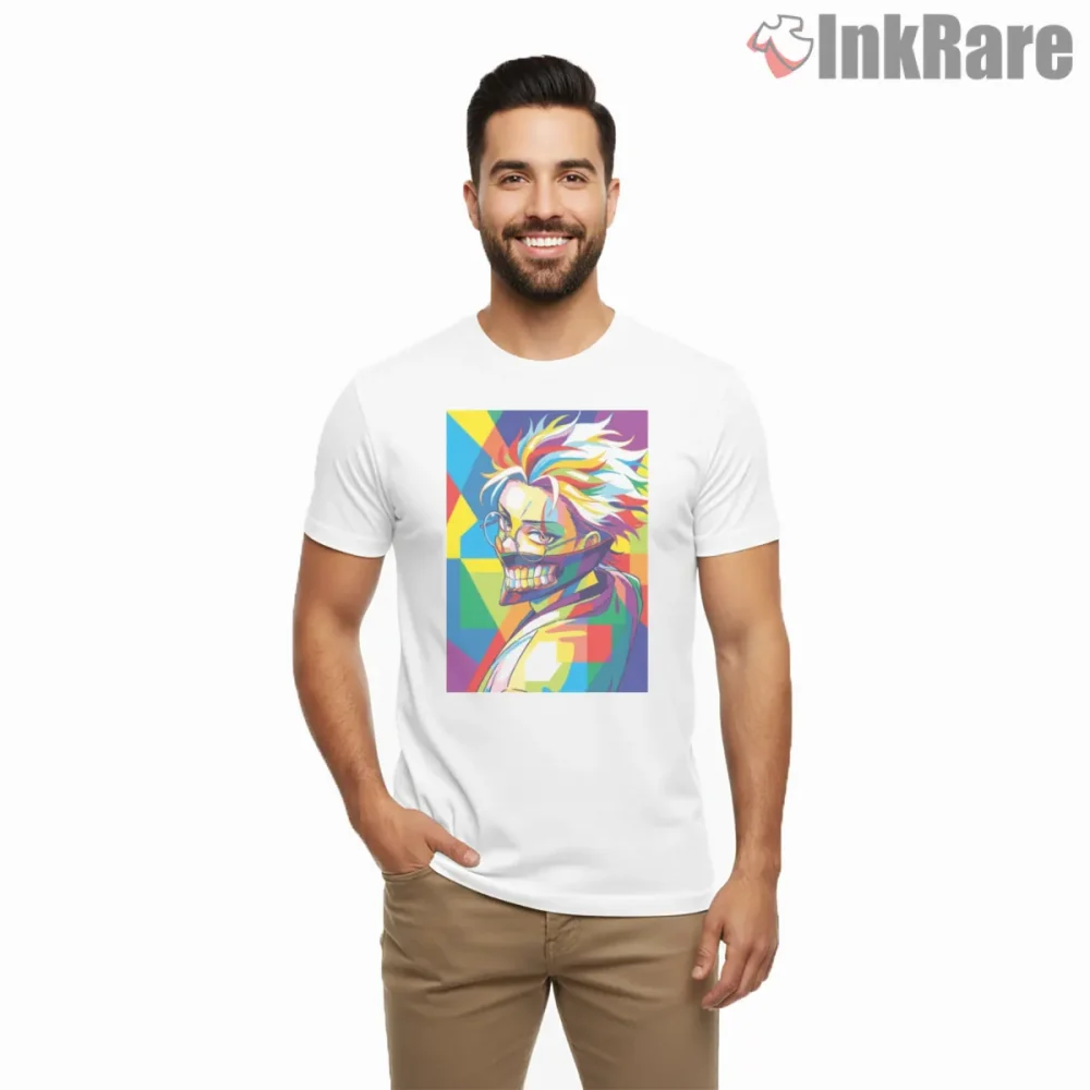 Okarun Colorful Wpap Pop Art Dandadan Shirt on white short sleeve shirt for men graphic tee