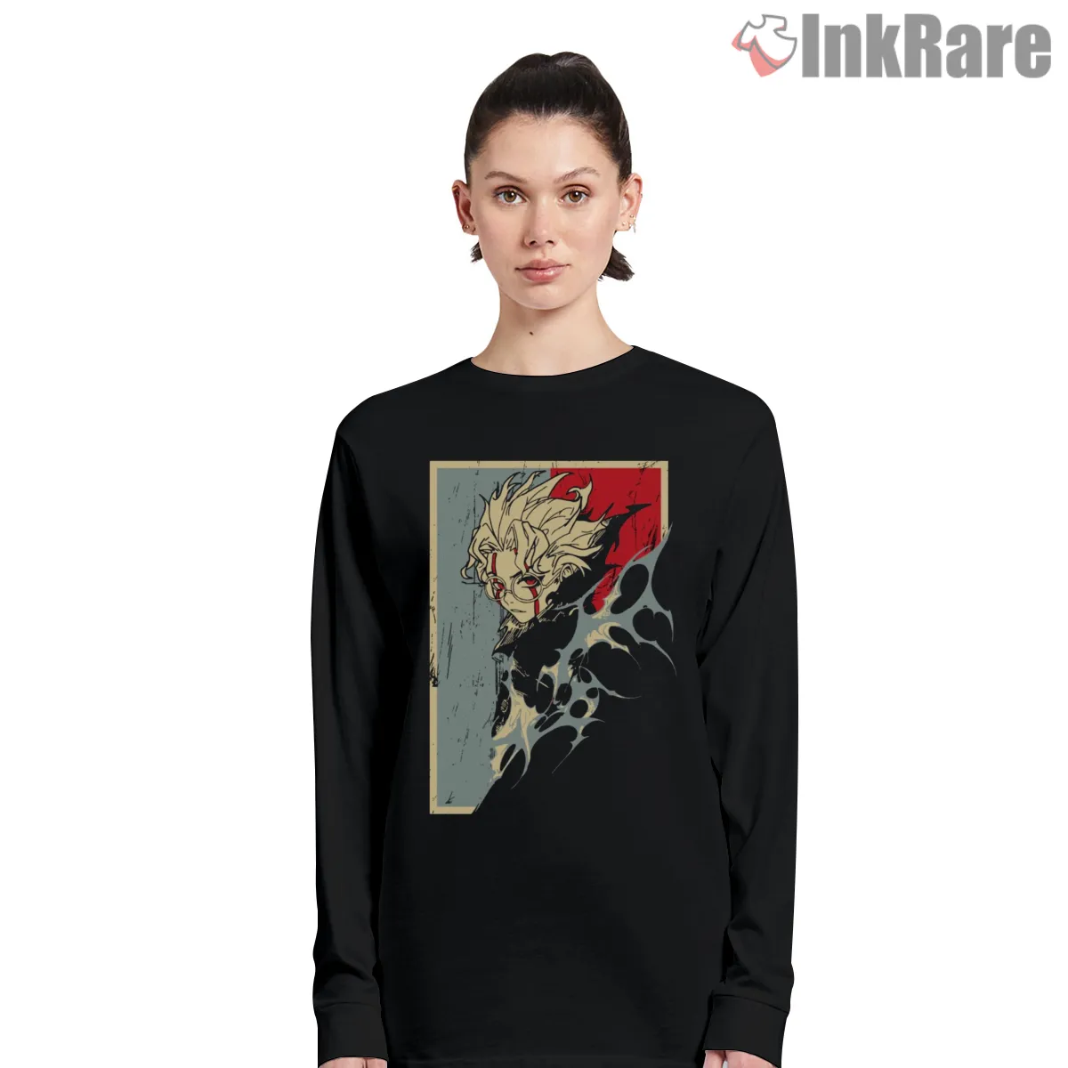 Okarun Cursed Spirit Anime Illustration Long Sleeve Black Okarun Cursed Spirit Anime Illustration Shirt on black long sleeve shirt for women graphic tee