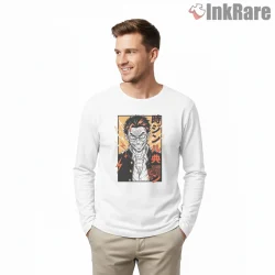 Okarun Cursed Transformation Manga Portrait Shirt on white long sleeve shirt for men graphic tee