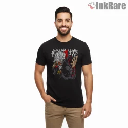 Okarun Demonic Transformation Anime Horror Shirt on black short sleeve shirt for men graphic tee