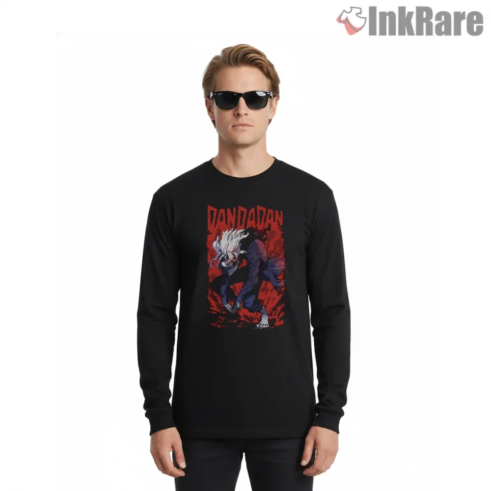 Okarun Demonic Yokai Transformation Anime Shirt on black long sleeve shirt for men graphic tee