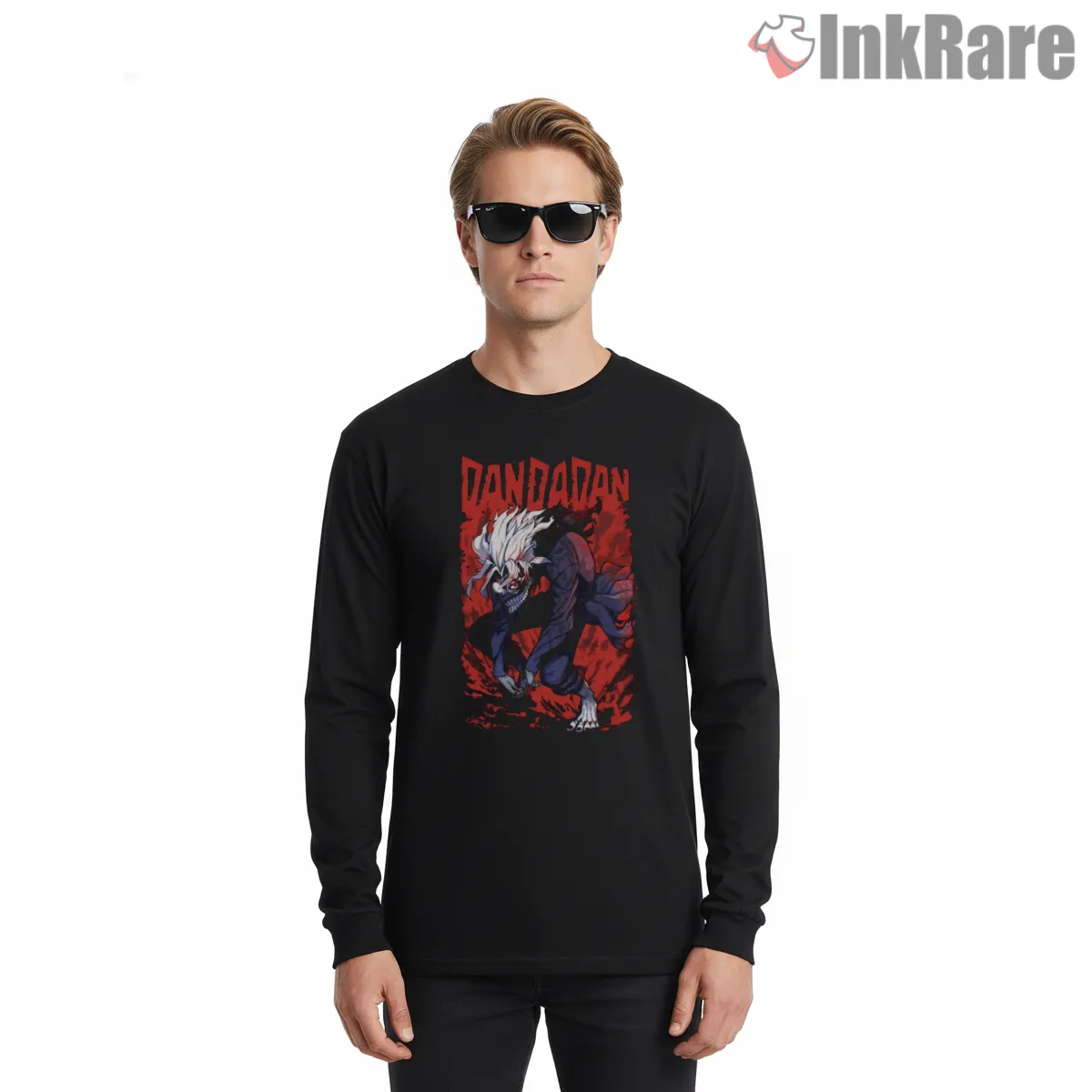 Okarun Demonic Yokai Transformation Anime Long Sleeve Black Okarun Demonic Yokai Transformation Anime Shirt on black long sleeve shirt for men graphic tee
