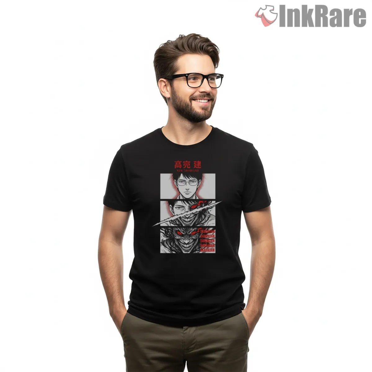 Okarun Dual Identity Anime Transformation Short Sleeve Black Okarun Dual Identity Anime Transformation Shirt on black short sleeve shirt for men graphic tee