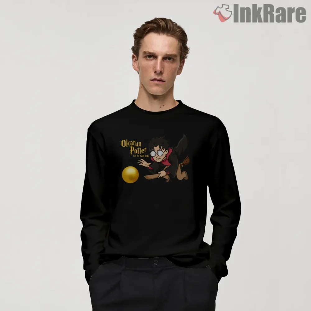 Okarun Magic Orb Adventure Parody Anime Shirt on black long sleeve shirt for men graphic tee