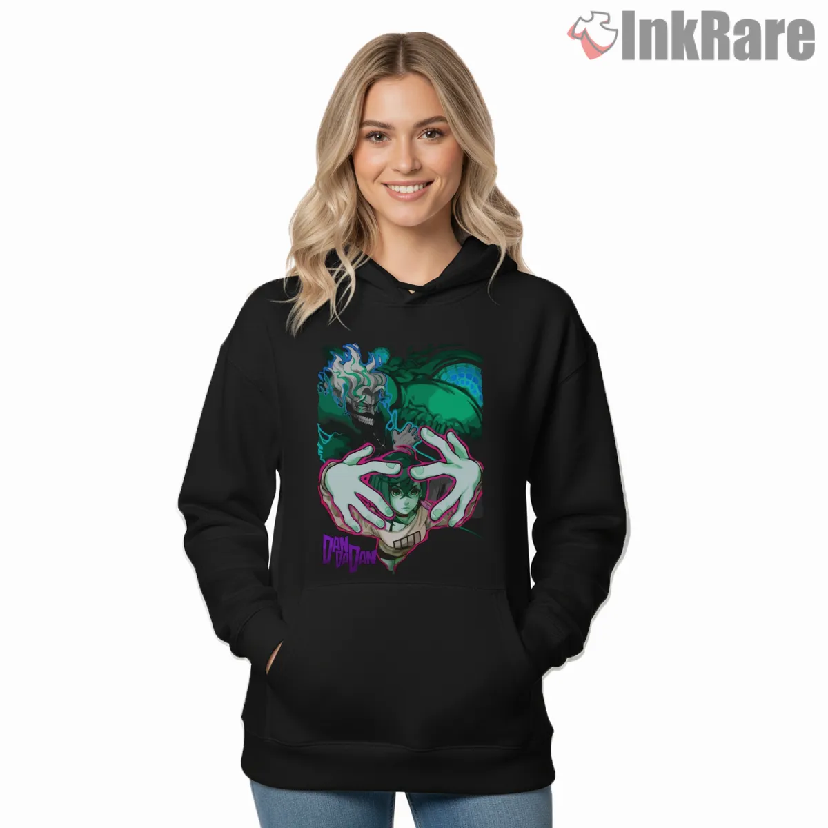 Okarun Psychic Spirit Vision Anime Art Hoodie Black Okarun Psychic Spirit Vision Anime Art Shirt on black hoodie for women graphic tee