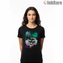 Okarun Psychic Spirit Vision Anime Art Shirt on black short sleeve shirt for women graphic tee