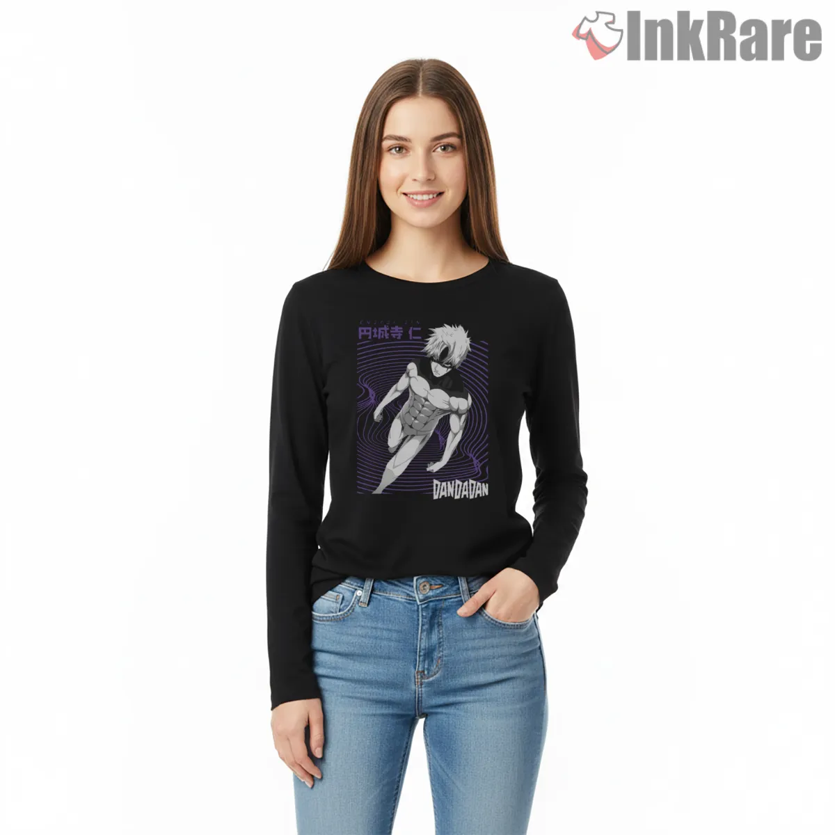 Okarun Supernatural Vision Energy Anime Shirt on black long sleeve shirt for women graphic tee