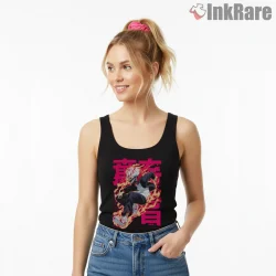 Okarun Turbo Flame Transformation Anime Shirt on black tank top for women graphic tee