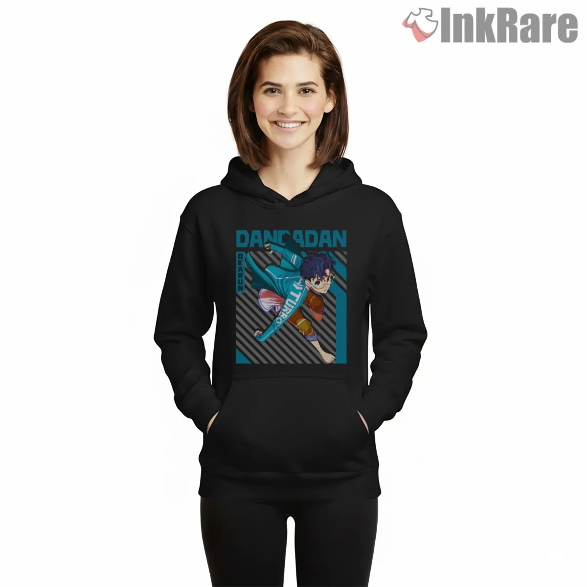 Okarun Turbo Speed Anime Action Hoodie Black Okarun Turbo Speed Anime Action Shirt on black hoodie for women graphic tee