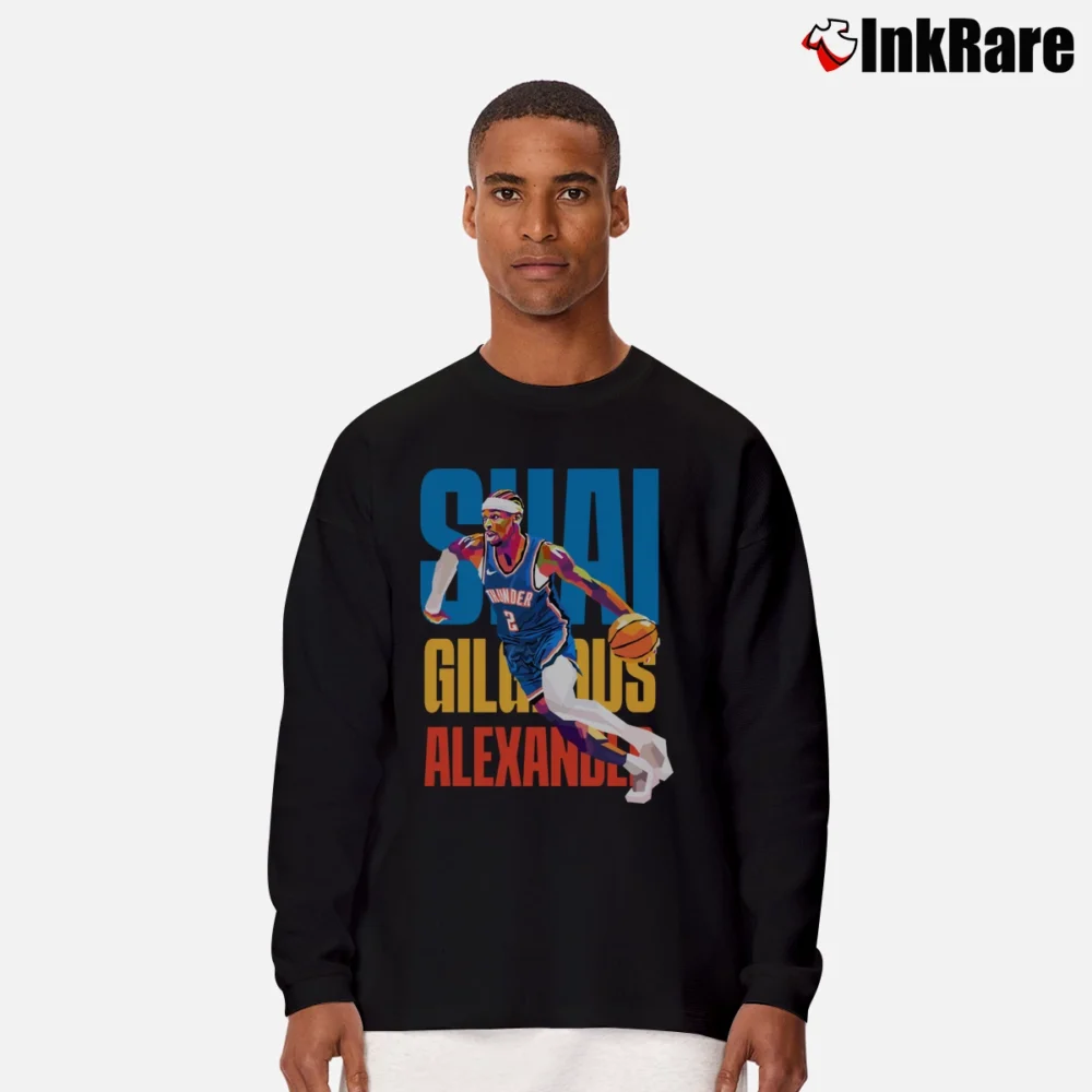 Men’s Oklahoma City Thunder Shai Gilgeous Alexander Long-Sleeve Shirt in black | Sleek, Lightweight, Year-Round Wear