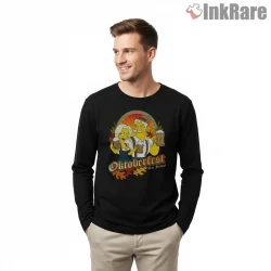 Oktoberfest Springfield Beer Festival Cartoon Shirt on black long sleeve shirt for men graphic tee