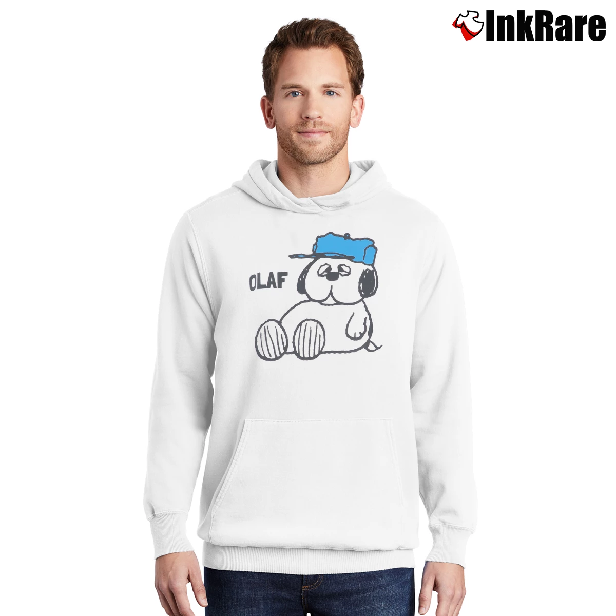 Olaf Spaced Out Snoopy Men’s Pullover Hoodie in white – Ultimate Warmth Men’s Olaf Spaced Out Snoopy Pullover Hoodie in white | Cozy, Durable, Modern Fit